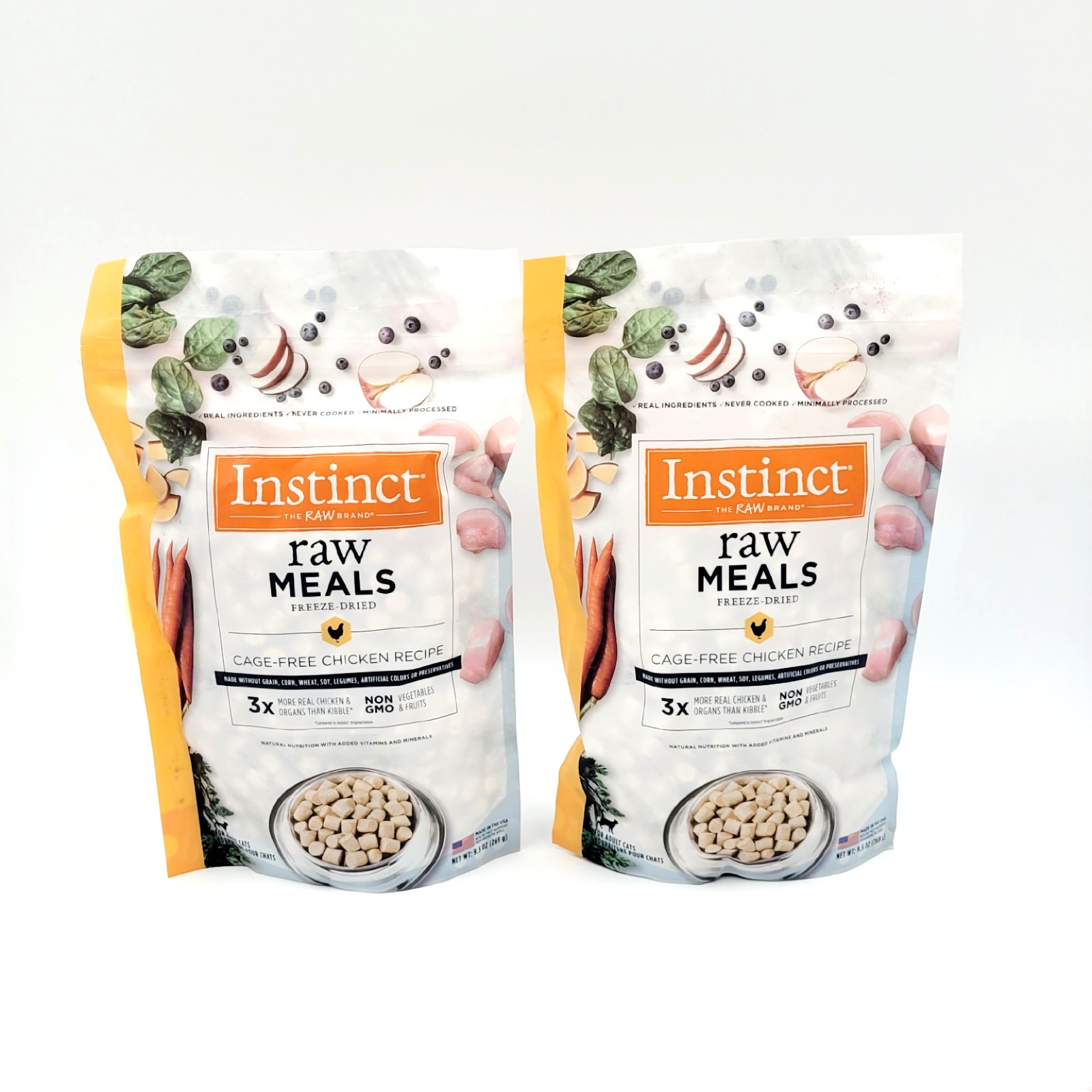 2 Instinct Freeze Dried Raw Meals For CATS Grain Free Chicken Recipe 9.5oz