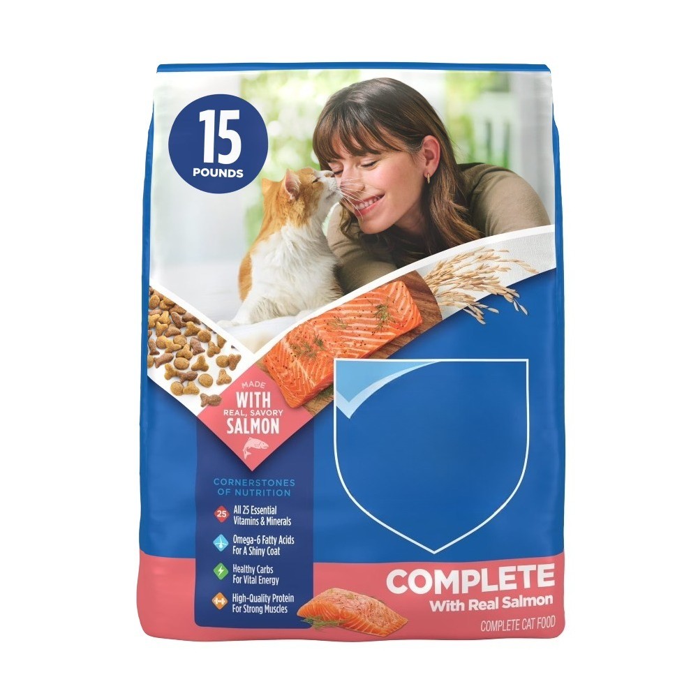 Cat Chow Complete High Protein Dry Cat Food with Real Salmon, 15 lb Bag