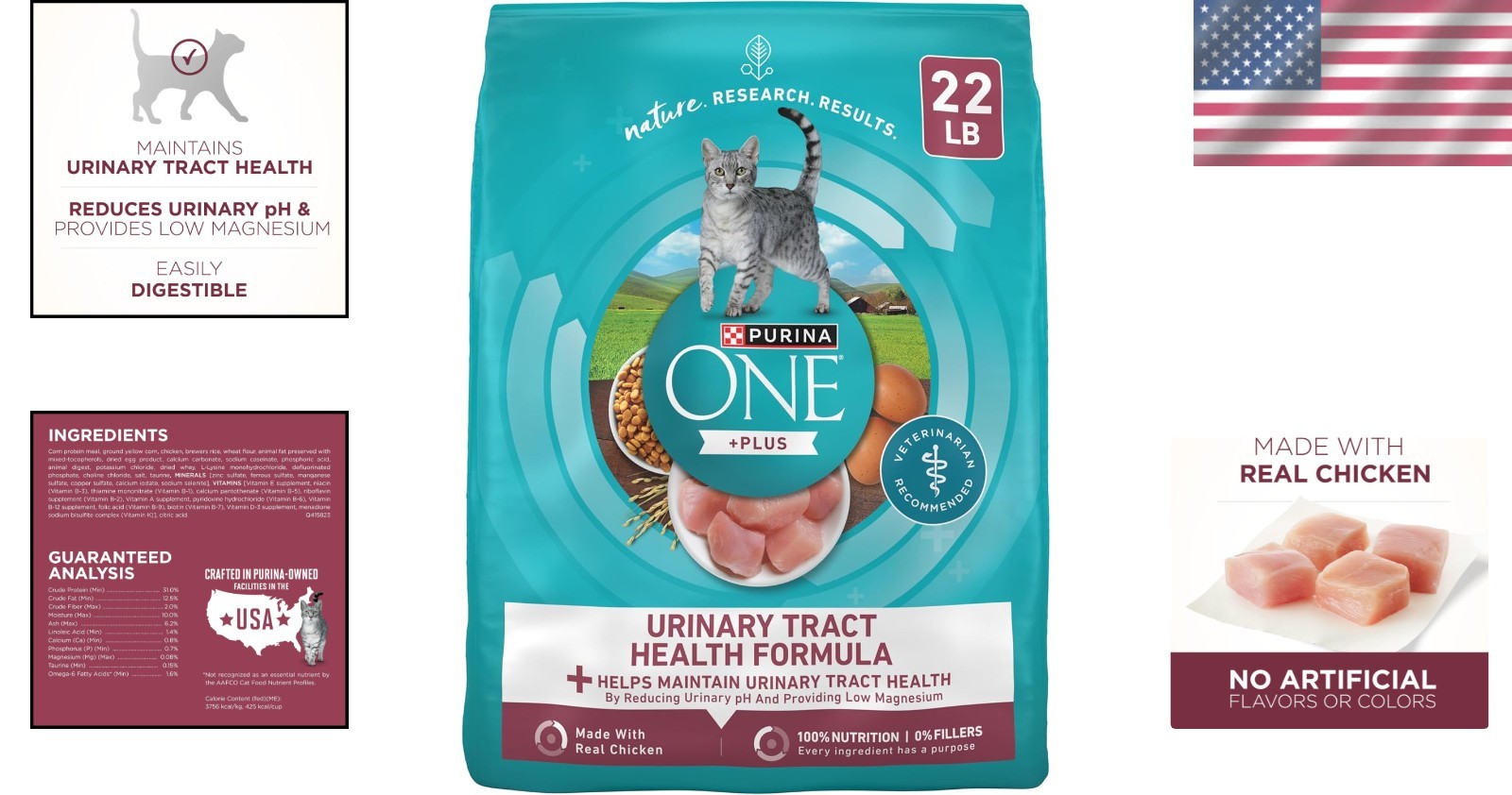 Purina One High Protein +Plus Urinary Tract Health Cat Food – 22 lbs of Chicken
