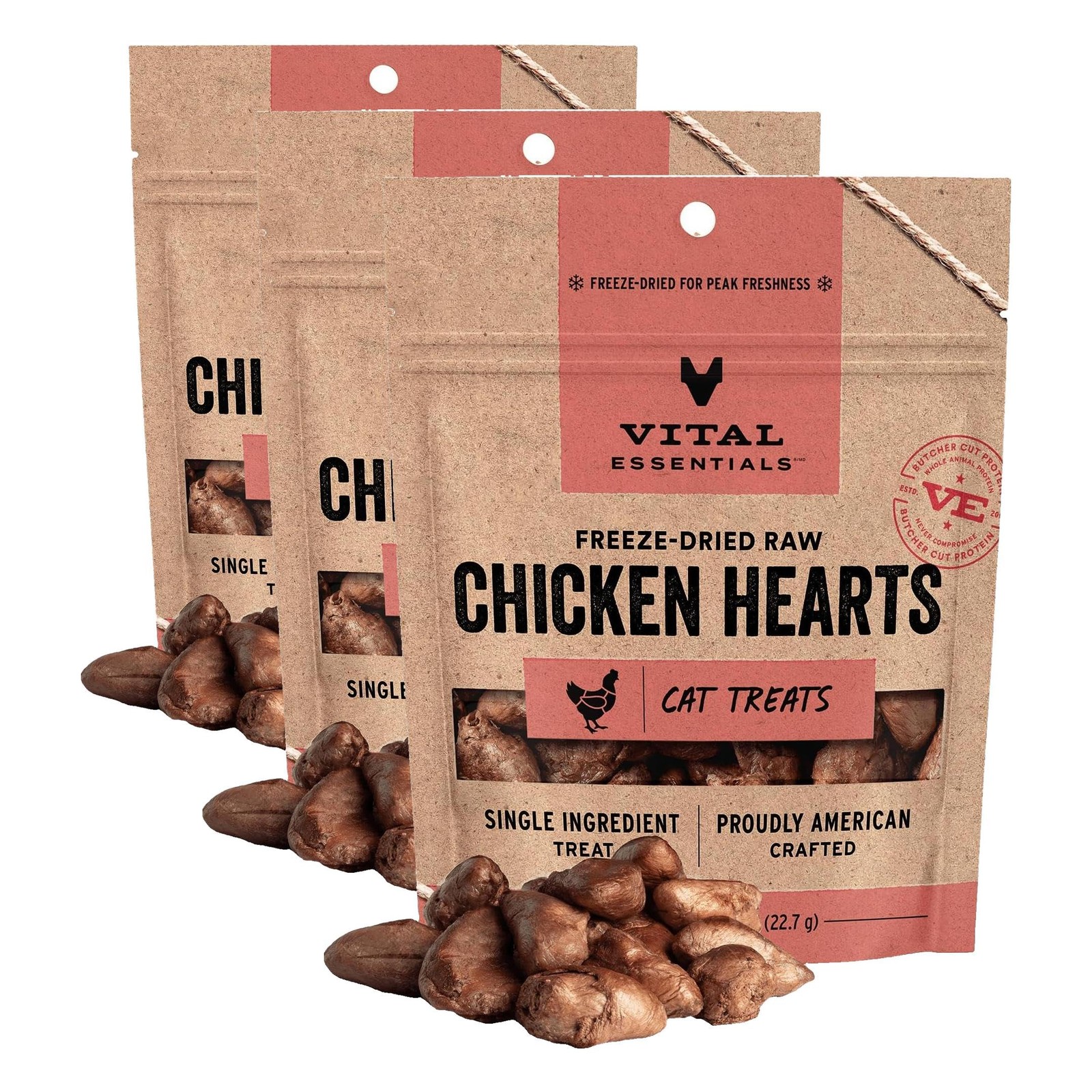 Vital Essentials Freeze Dried Raw Single 0.8 Ounce (Pack of 3), New Packaging
