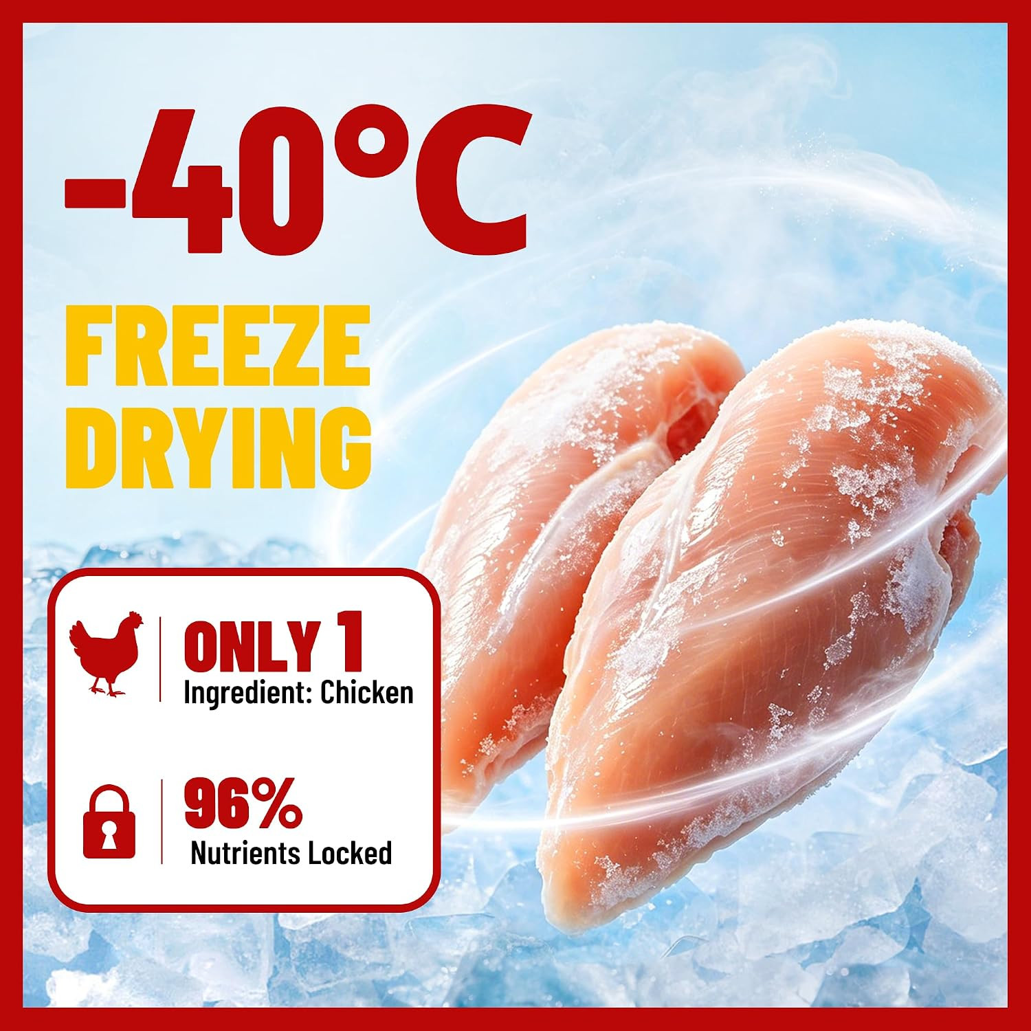 12.35 Oz Freeze Dried Chicken Breast Cat & Dog Treats | Single Ingredient,High P
