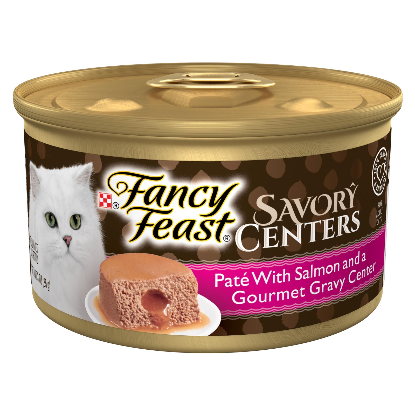 Purina Fancy Feast Savory 3 Ounce (Pack of 24), Salmon with Gravy Center