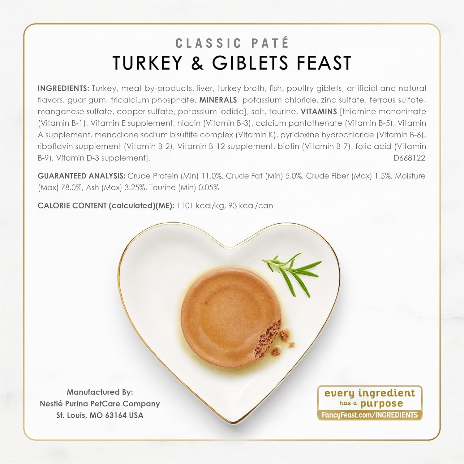 Gourmet Grain-Free Pate Cat Food Variety Pack – 30 Cans of Beef, Chicken, Turkey