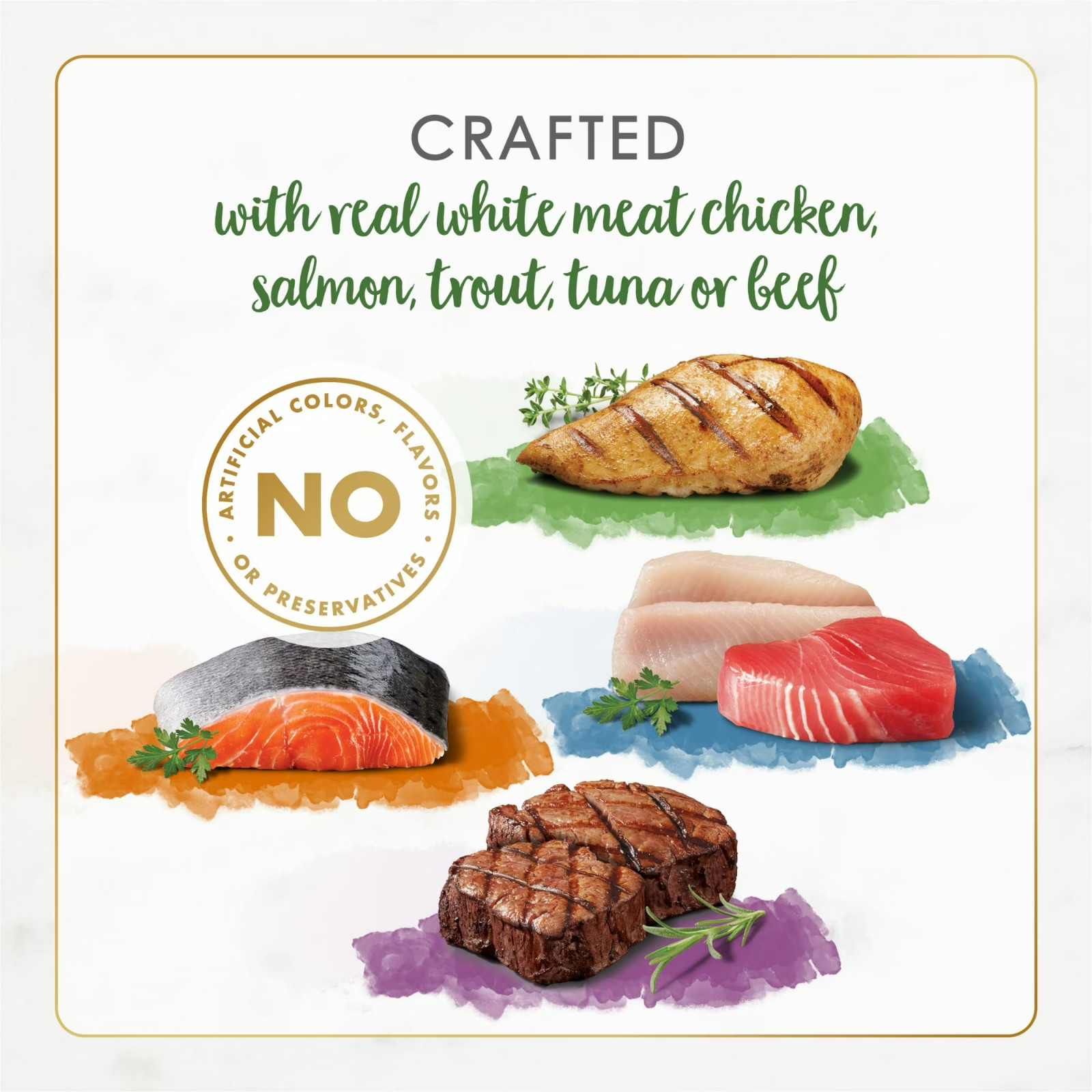 Purina Fancy Feast Gourmet Naturals Chicken Salmon Trout & Tuna Beef Pate 36ct