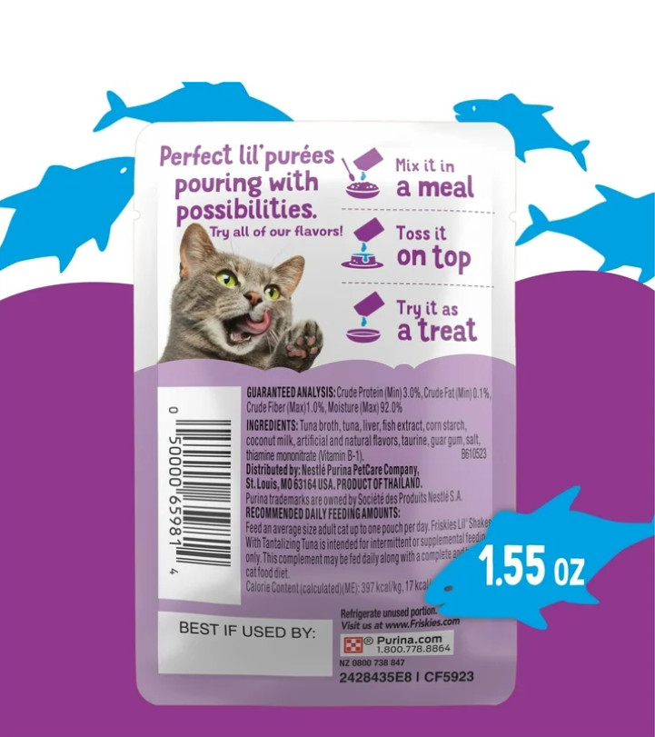 (6 pack) Purina Friskies Pureed Wet Cat Food Toppers, Lil’ Shakes