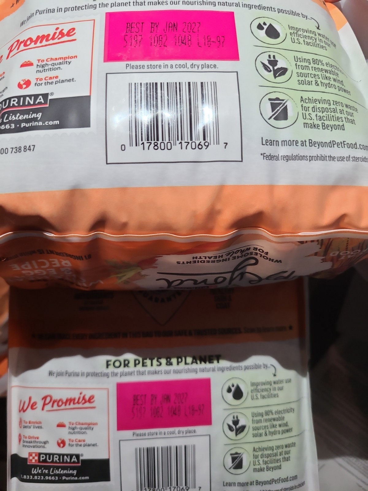 Purina Beyond Dry Cat Food Chicken and Egg Grain Free Set of 2 3 Pound Bags