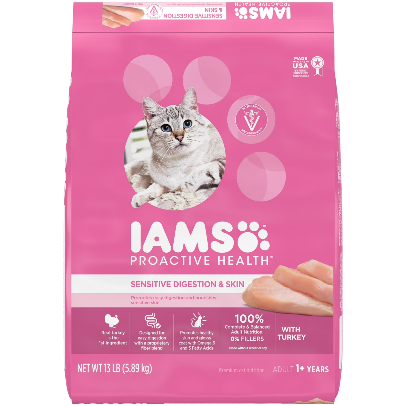 Iams Proactive Health Turkey Dry Cat Food, 13 Lb Bag