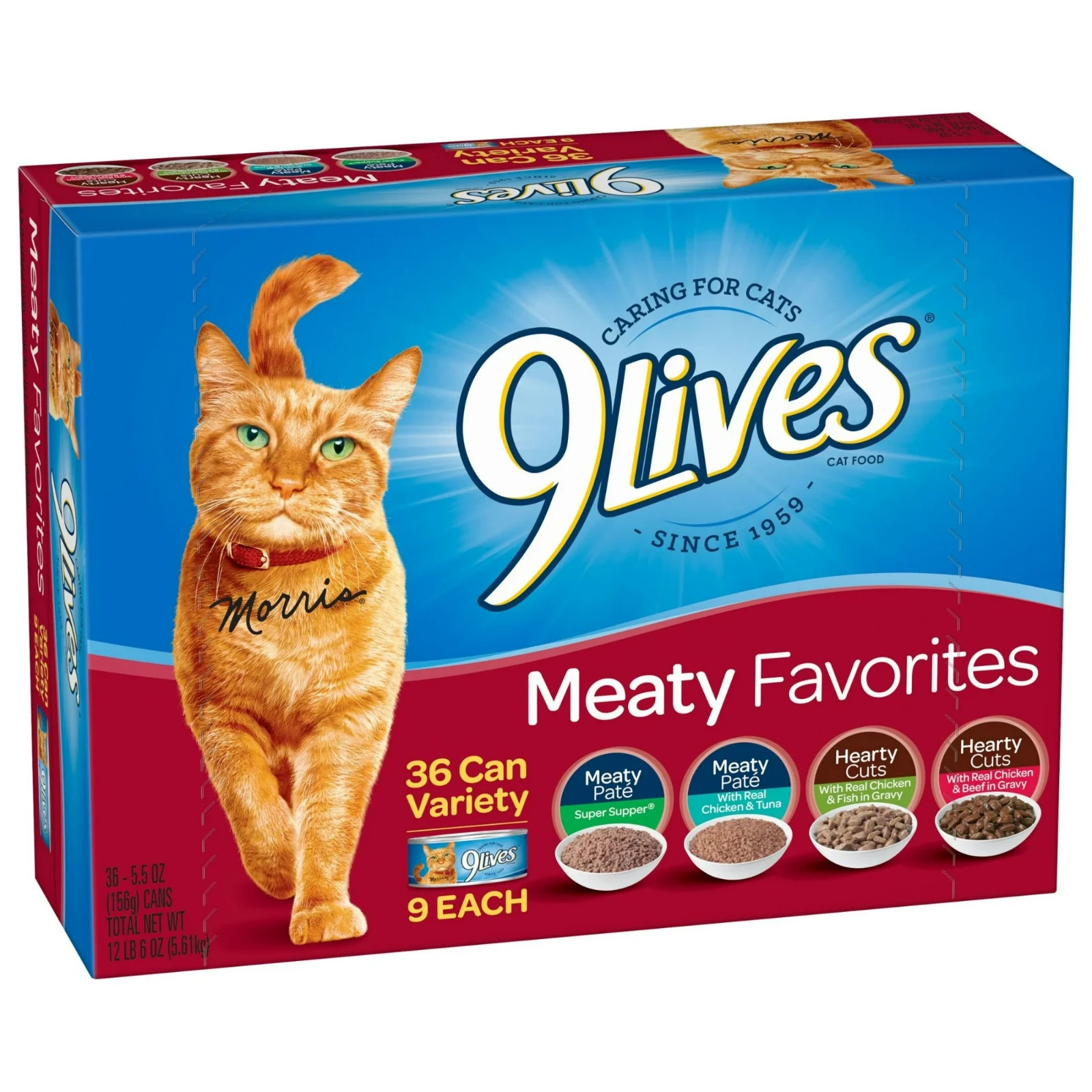 9Lives Meaty Favorites Variety Pack Wet Cat Food, 5.5 oz. Cans, 2 pack