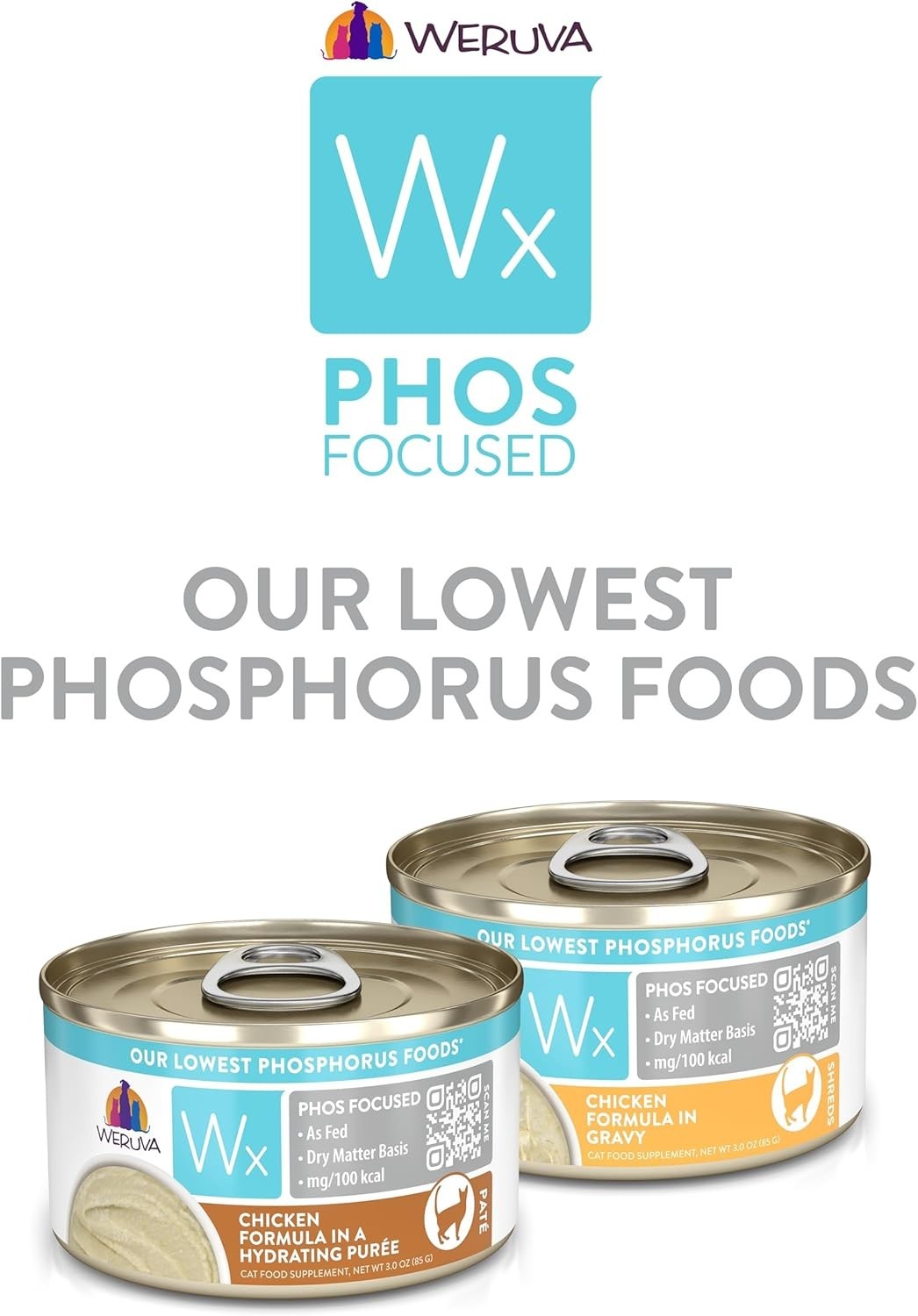 12-Pack Wx Phos Focused Chicken in Gravy, Low Phosphorus Cat Food for All Breeds