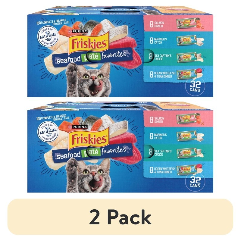 Wet Cat Food Variety Pack Seafood Pate 32 Cans Complete Nutrition All Breeds New