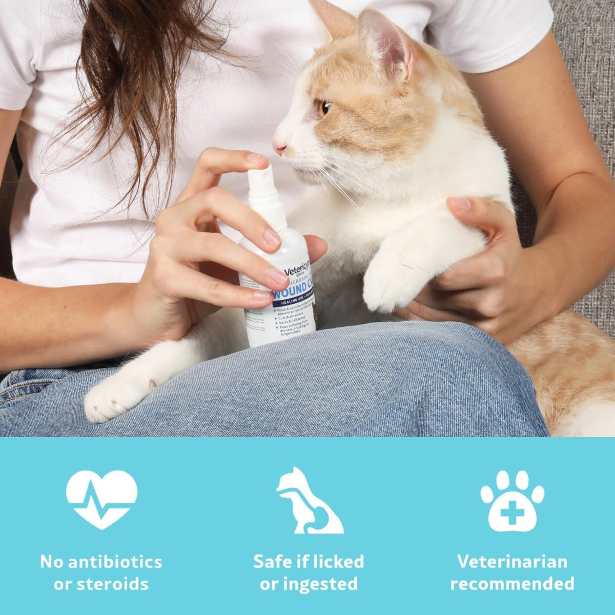 plus Cat Wound Care Spray | Feline Healing Aid and Skin Repair for Wounds, Sores