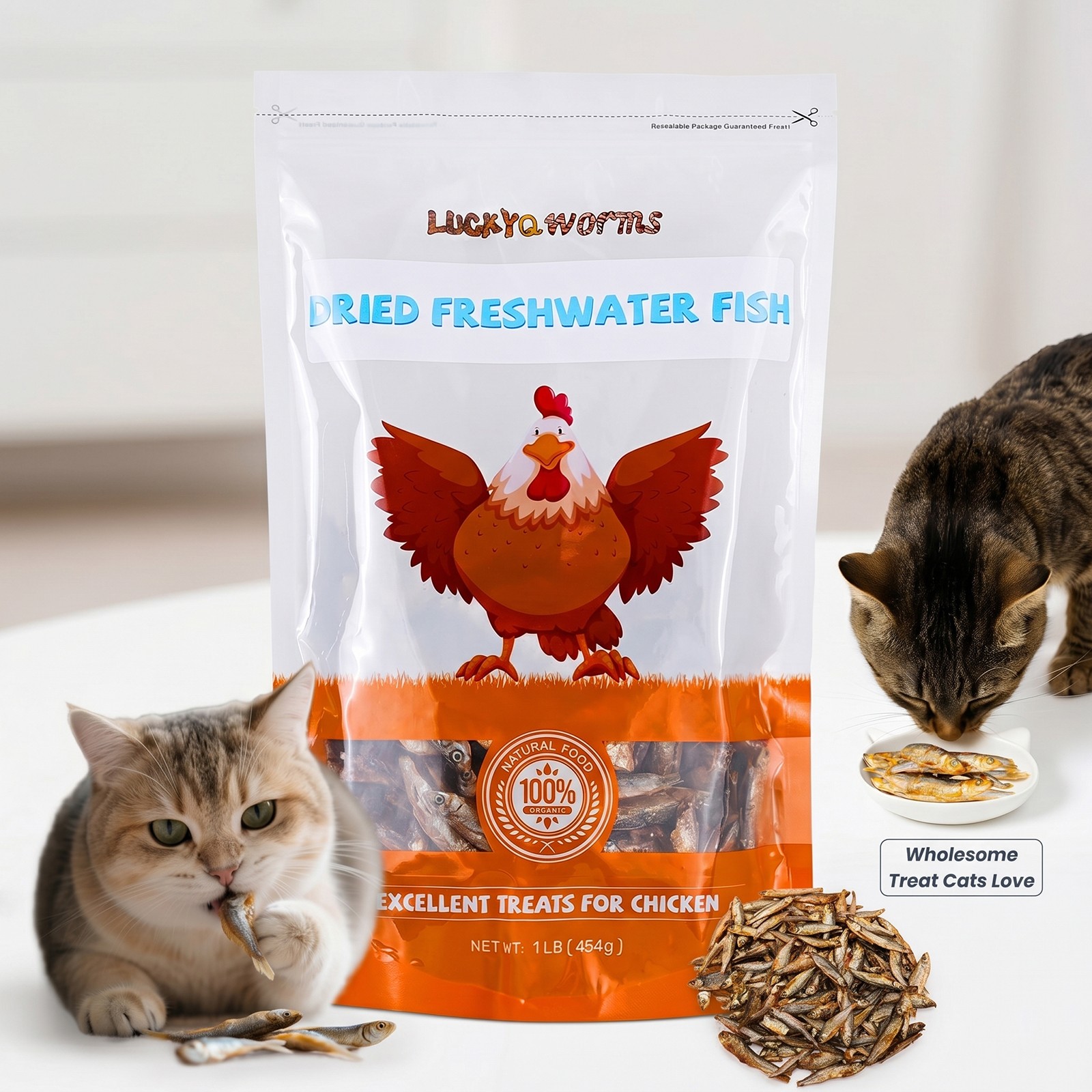 1 LB Dried Freshwater Fish – High-Protein Pet Treats (Turtles, Cats, Dogs)