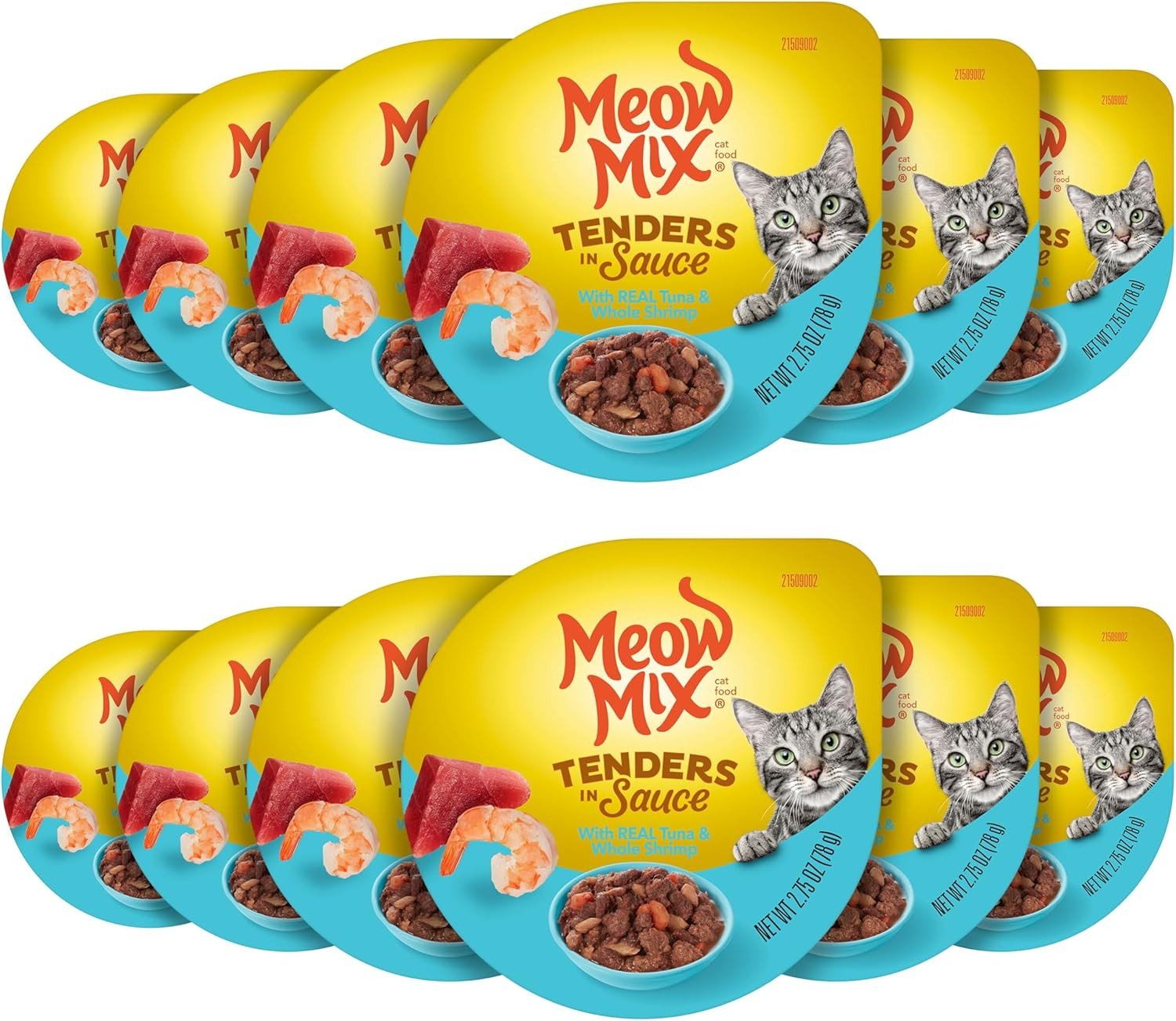 Meow Mix Tenders in Sauce Wet Cat Food, Tuna & Shrimp, 2.75 Ounce Cup (Pack of 1