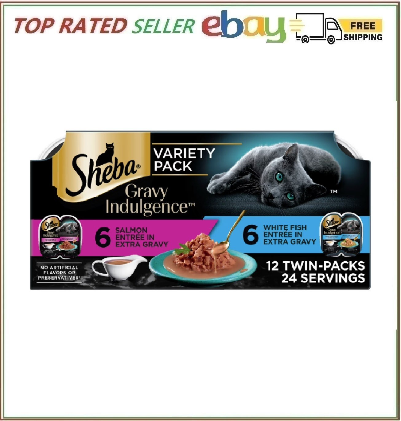 Gravy Indulgence Entree in Extra Gravy Variety Pack Cat Food, 2.6 Oz Twin
