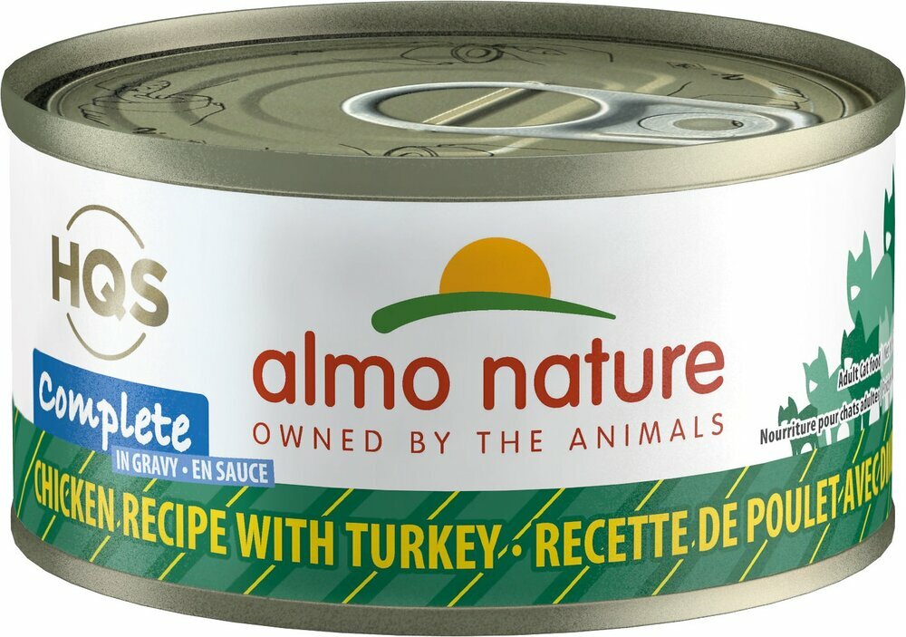 46231 Almo Nature USA HQS Chicken Recipe with Turkey in Gravy 24/2.47oz