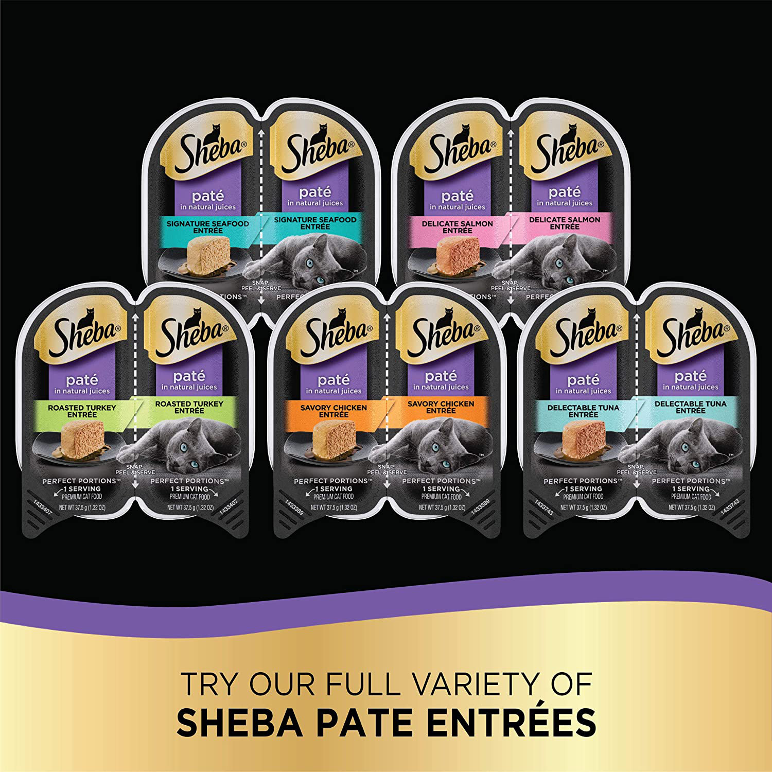 Sheba Perfect Portions Pate Wet Cat Food Variety Pack 24 2.6 oz 48 Servings NEW