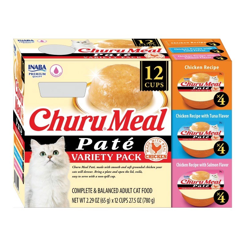 INABA Adult Wet Cat Food, 2.29 oz cup, 12-count, Chicken Variety Pack