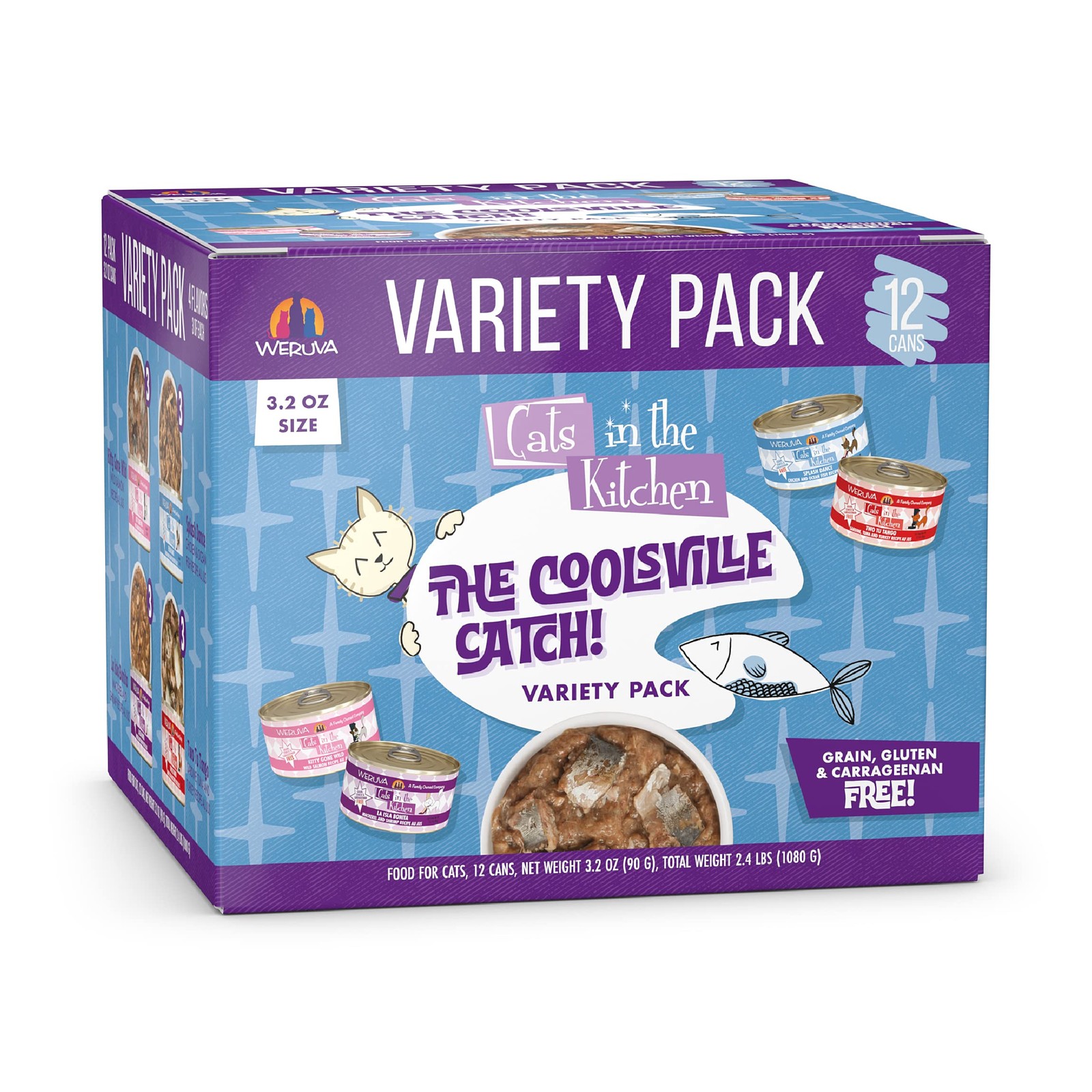Weruva Cats in The Kitchen, Coolsville Catch! 3.2 Ounce (Pack of 12)