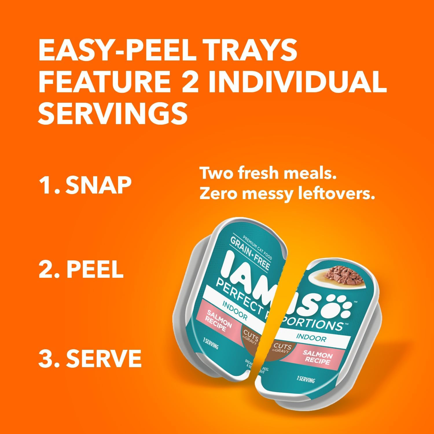 Perfect Portions Grain Free Wet Cat Food, Indoor Adult Cat Food Wet Cuts in Grav