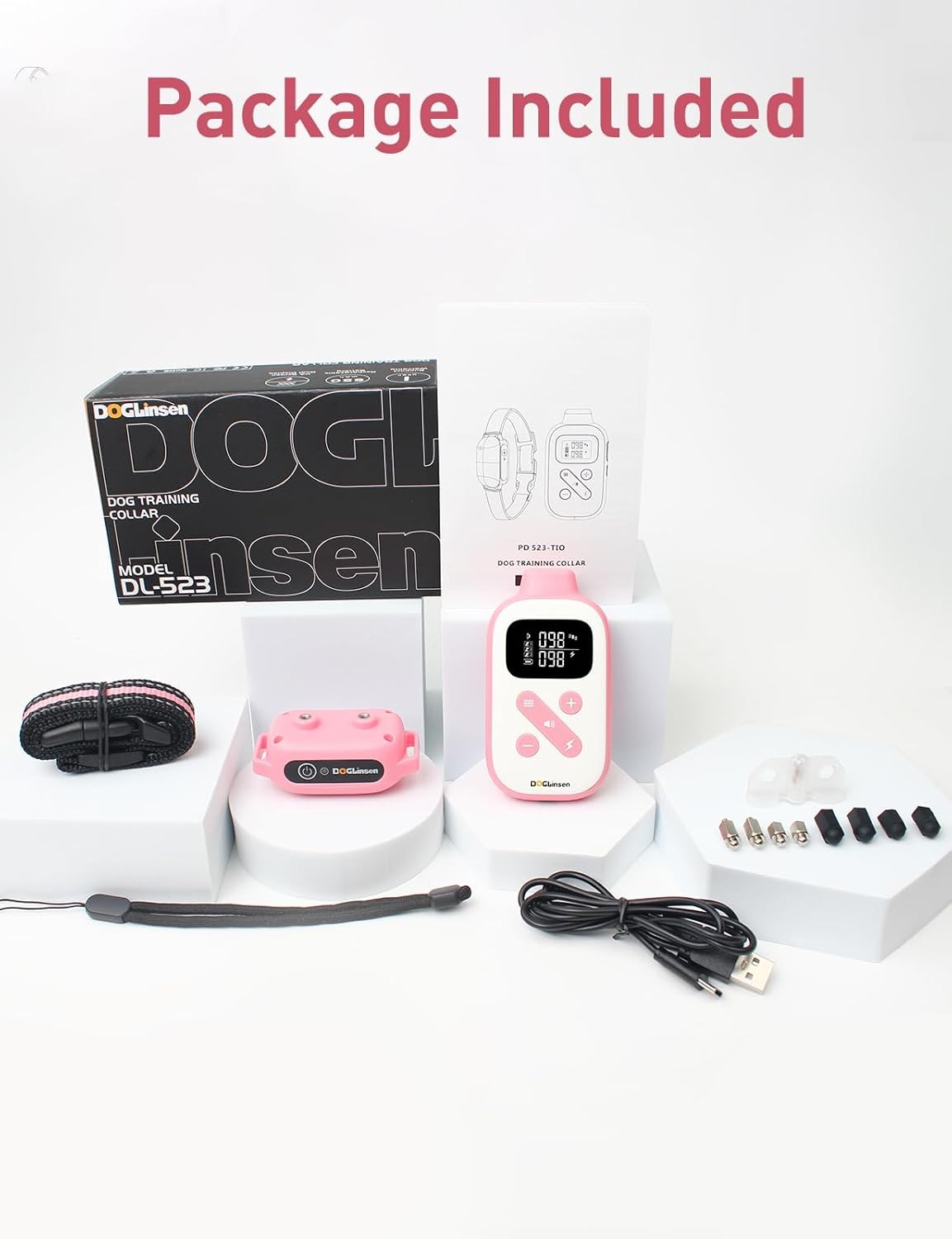 2-in-1 Bark and Shock Collar for Dogs, Smart Anti Barking Dog Training Collar wi