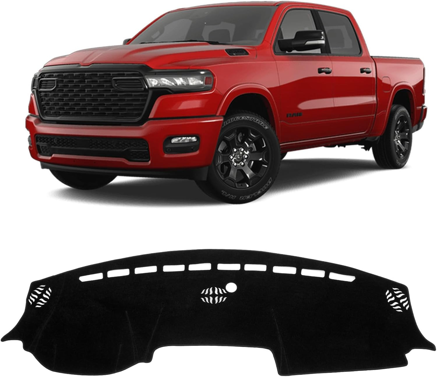 Dash Cover 2019-2026 Dodge Ram 1500 2500 3500 Dashboard Cover Mat for Ram Suede