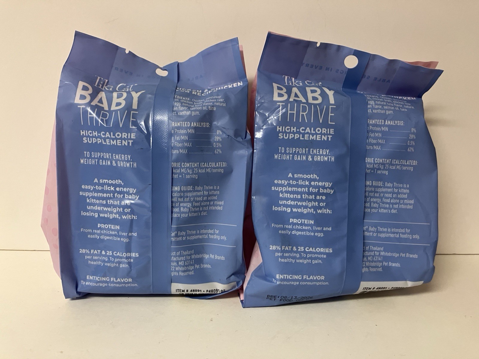 Tiki Cat Baby Thrive Chicken & Chicken & Liver 40 .28oz Single Serve Sachets NEW