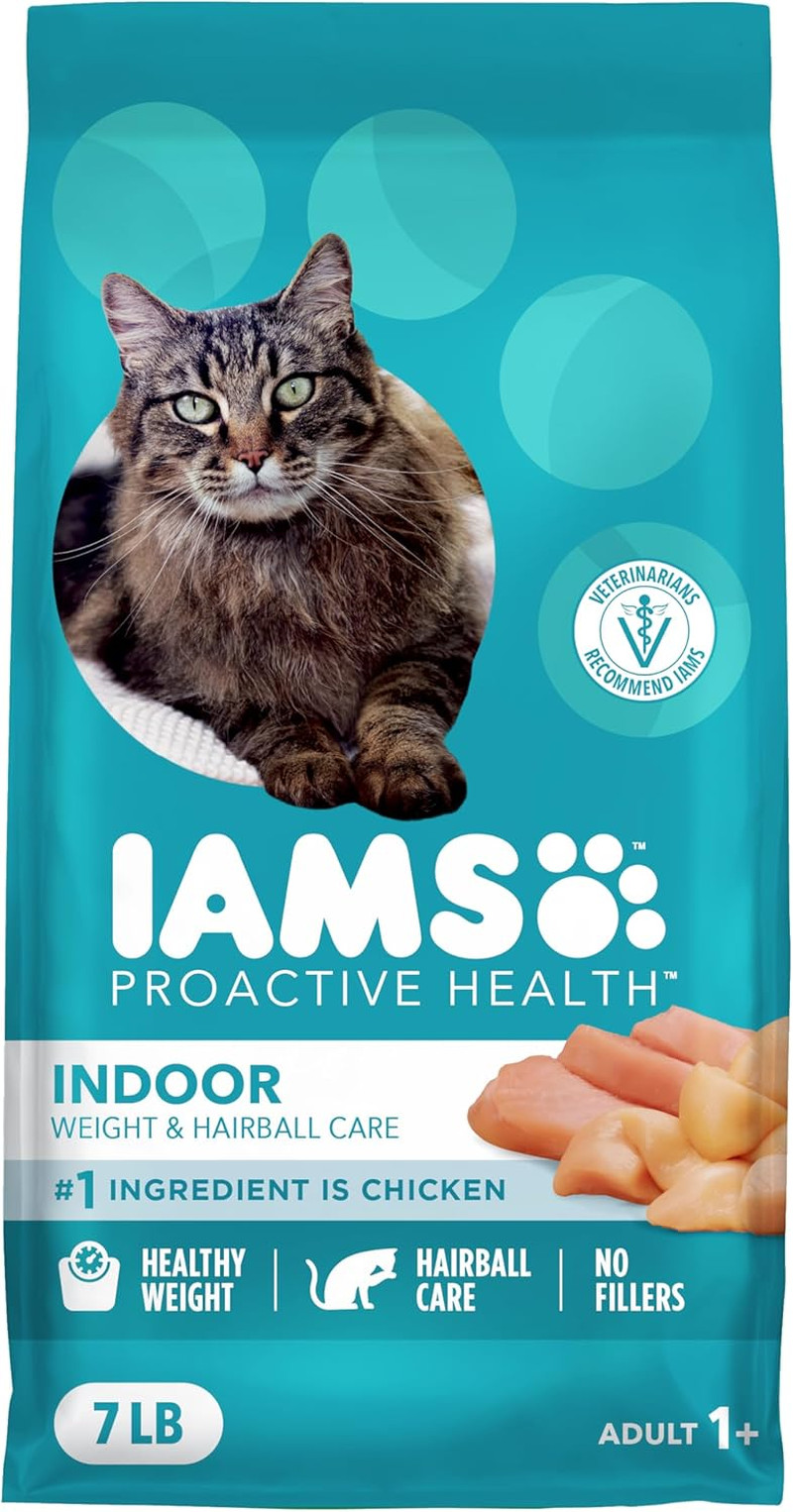 IAMS Proactive Health Dry Cat Food, Indoor Weight and Hairball Care Cat Food Dry