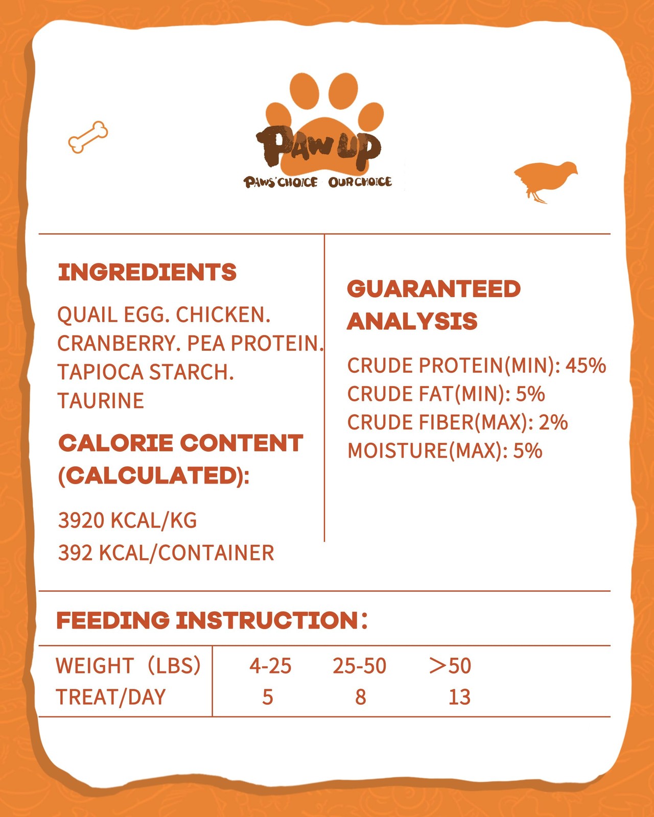 PAWUP Freeze Dried Cat & Dog Treats, Natural Quail Egg 3.53 Ounce (Pack of 1)