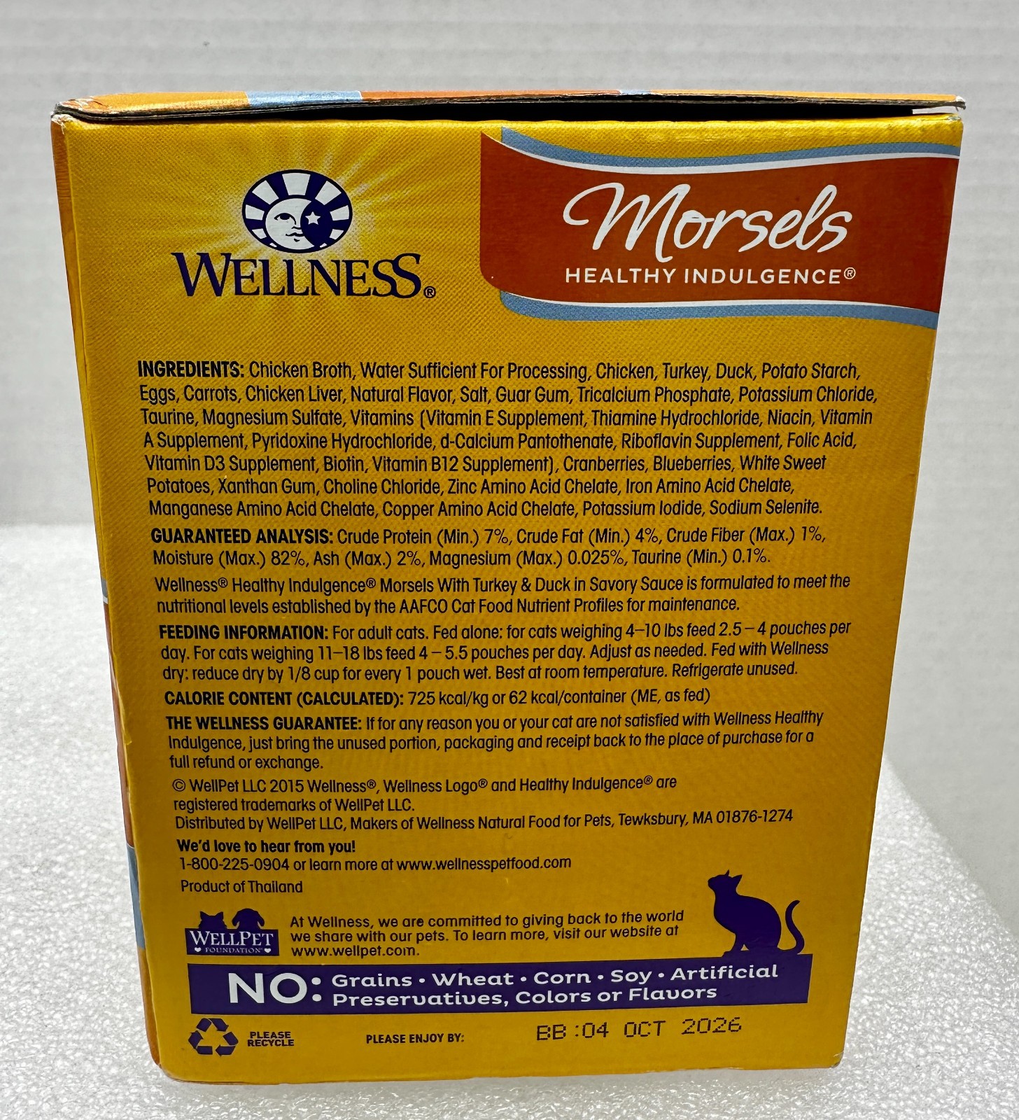 Wellness Morsels w/ Turkey & Duck in Savory Sauce For Adult Cat Food x12 Pouches