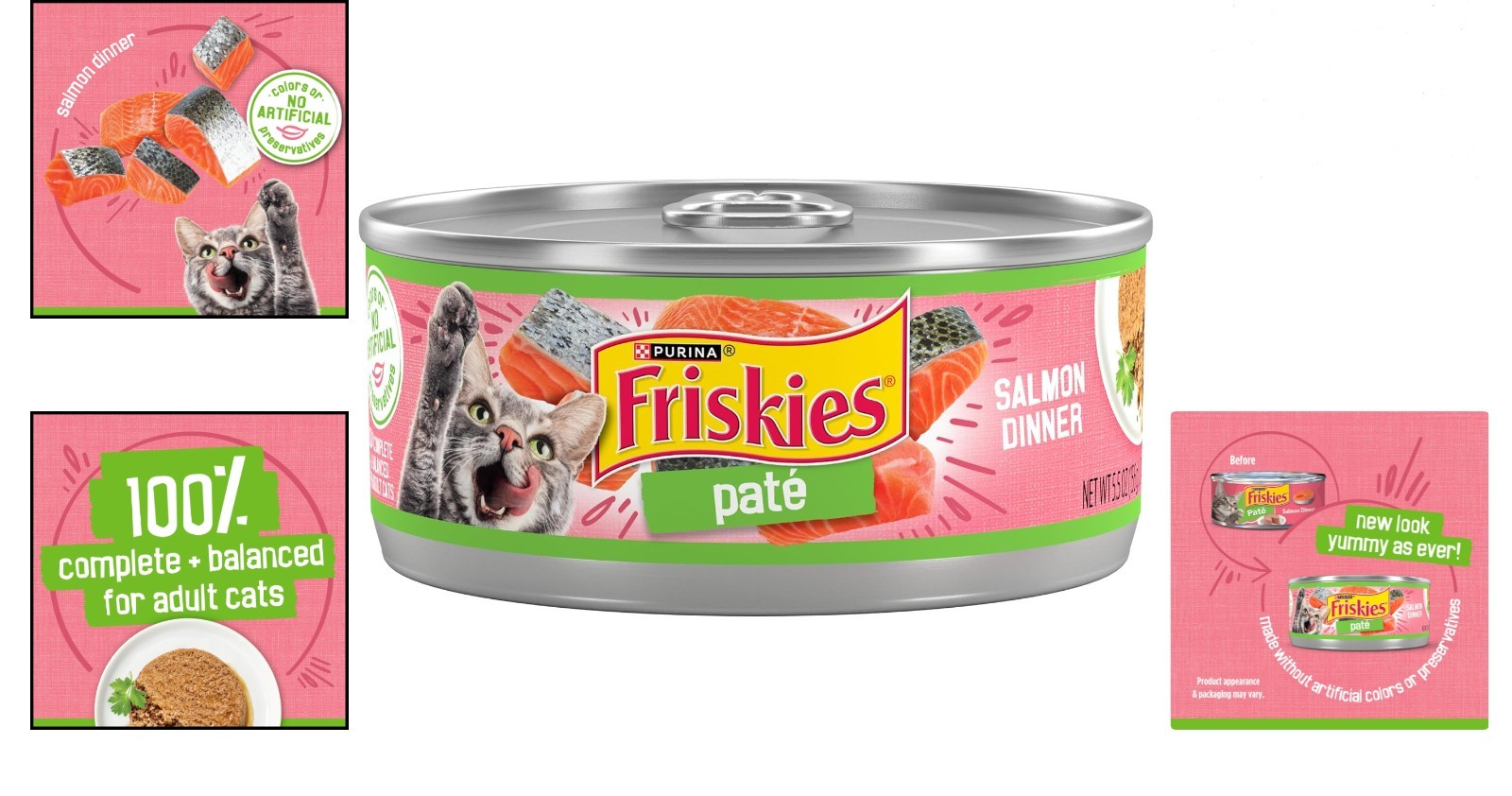 Purina Salmon Wet Cat Food Pate Pack of 24 5.5 oz Cans for Kittens & Adults