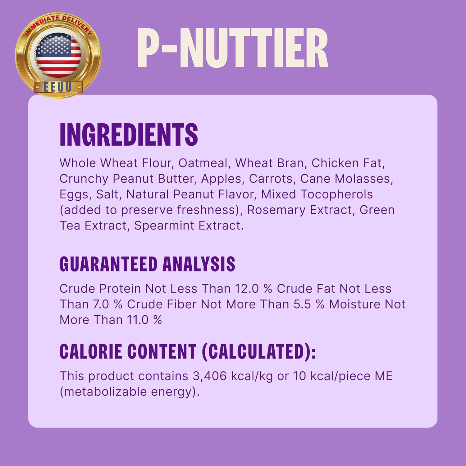 Wellness Classic P-Nuttier Dog Biscuits, Natural Training Treats, Peanut Butter