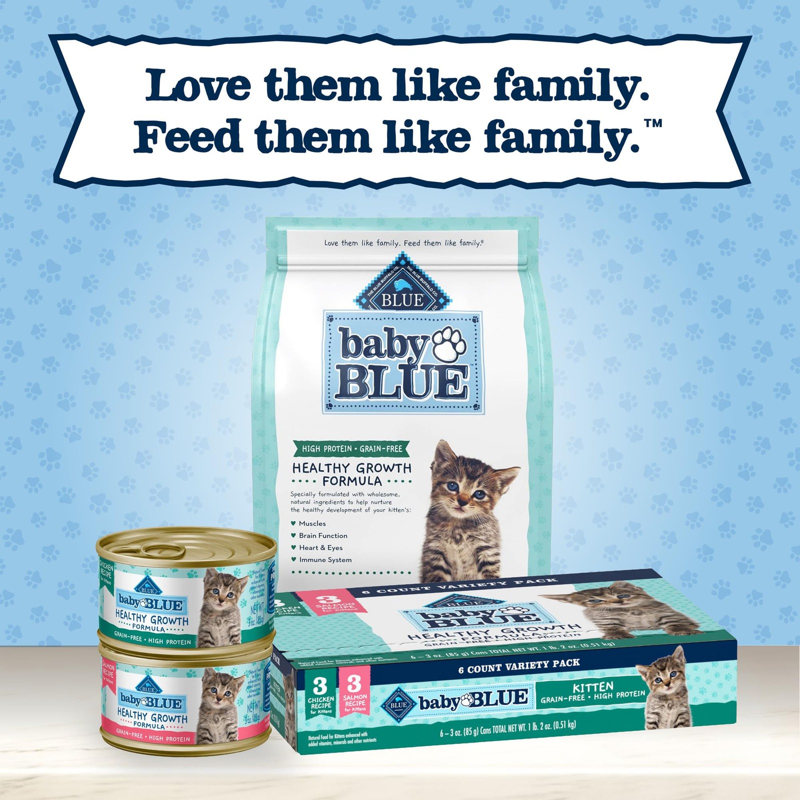 Blue Buffalo Baby Natural Kitten Wet Cat Food Paté 3 Ounce (Pack of 6)