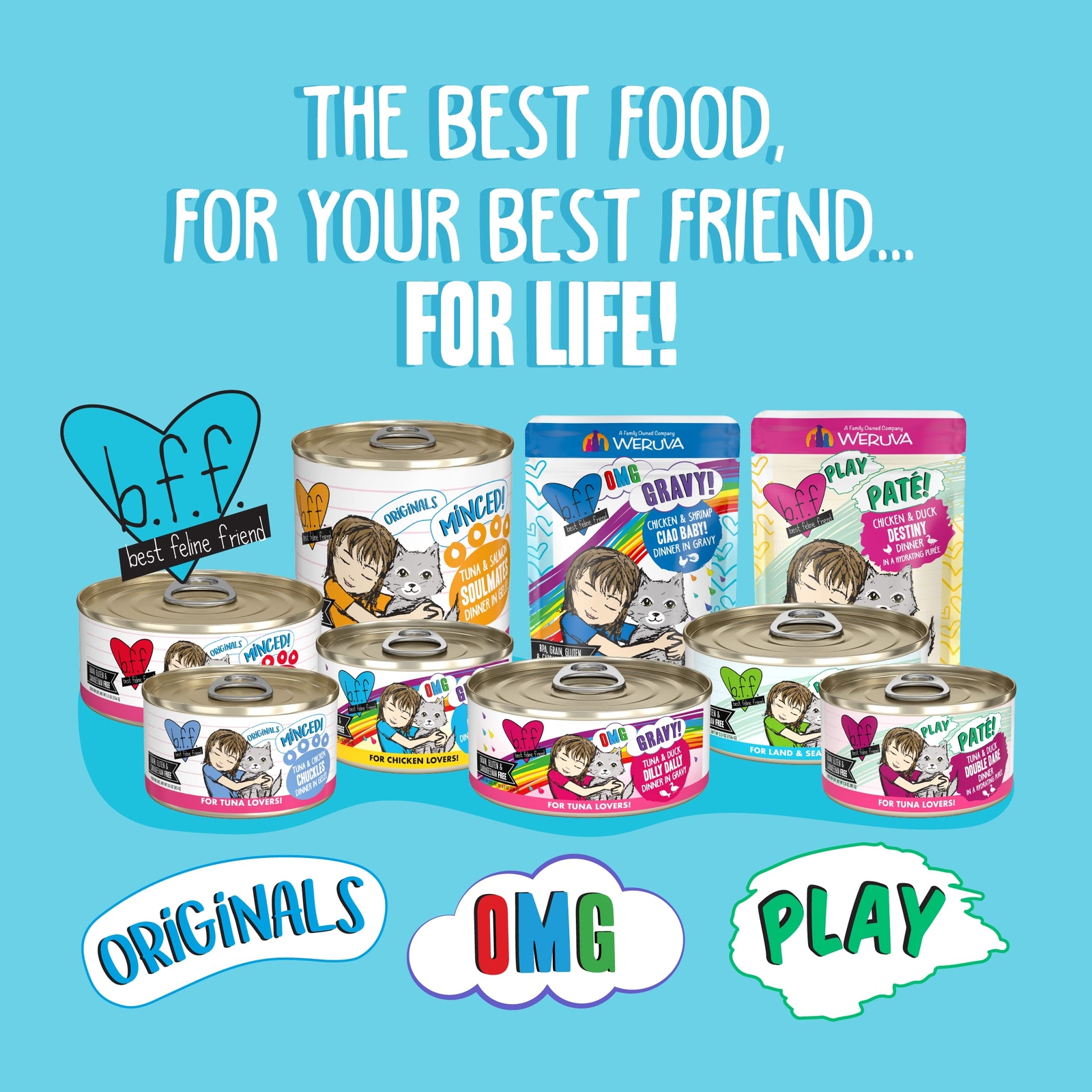 BFF Play Protein Rich Grain Free Wet Cat Food Chicken Tuna Pate 5.5oz Pack of 8