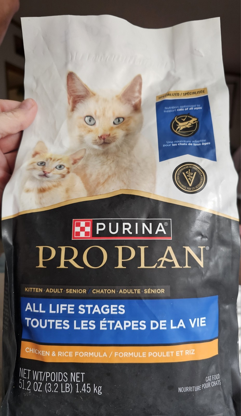 Purina Pro Plan All Life Stages Chicken & Rice Recipe Dry Cat Food, 3.2lb Bag…
