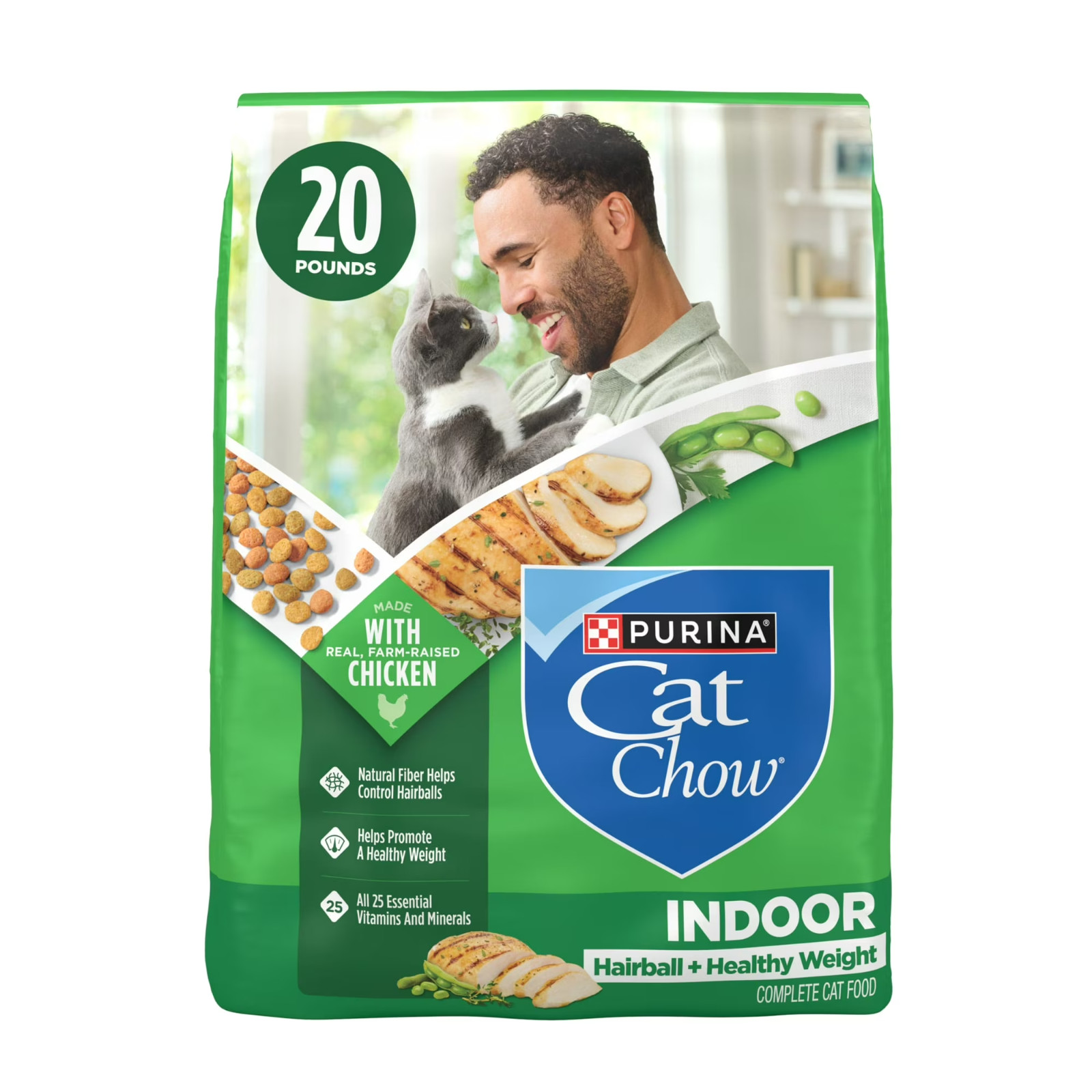 Purina Cat Chow Indoor Healthy Weight and Hairball Dry Cat Food With Chicken20LB
