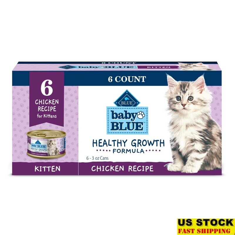 Natural Wet Kitten Food Chicken Pate High Protein DHA Multi-Pack 3oz Cans New