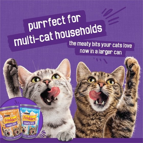 Purina Friskies Meaty Bits Chunks Wet Cat Food Variety Pack Ocean Fish & Chicken