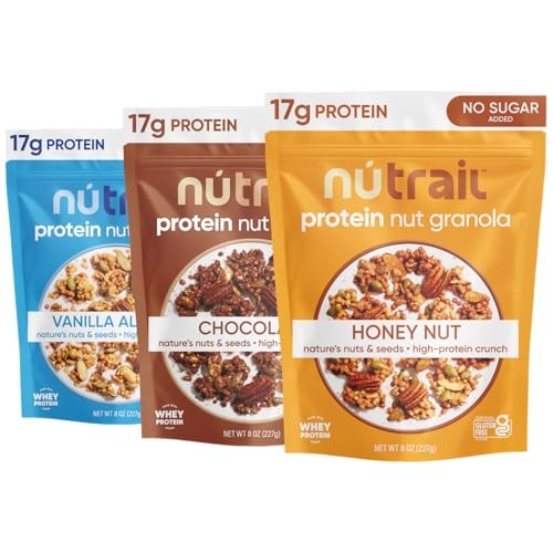 17g Protein Nut Granola Cereal, Variety Pack, No Sugar Added, Keto, Low Carb,