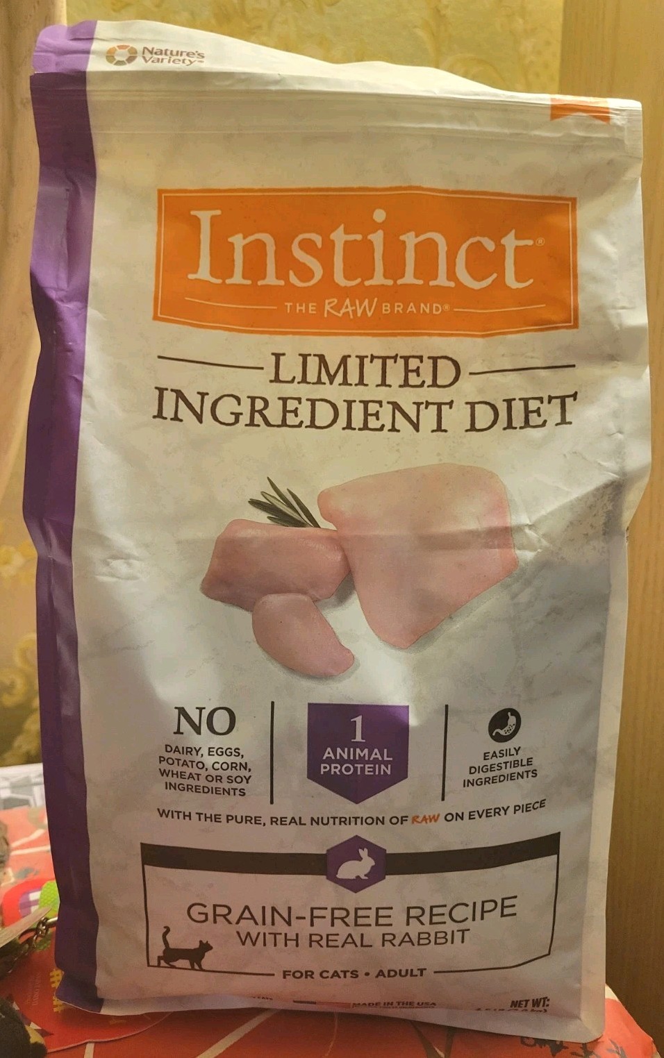 INSTINCT The RAW Brand Rabbit Ltd Ingredient Dry Cat Food Grain Free 4.5lb Bag
