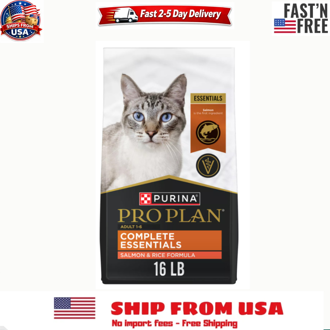 Purina Pro Plan Complete Essentials Dry Cat Food, Salmon & Rice, 16 lb