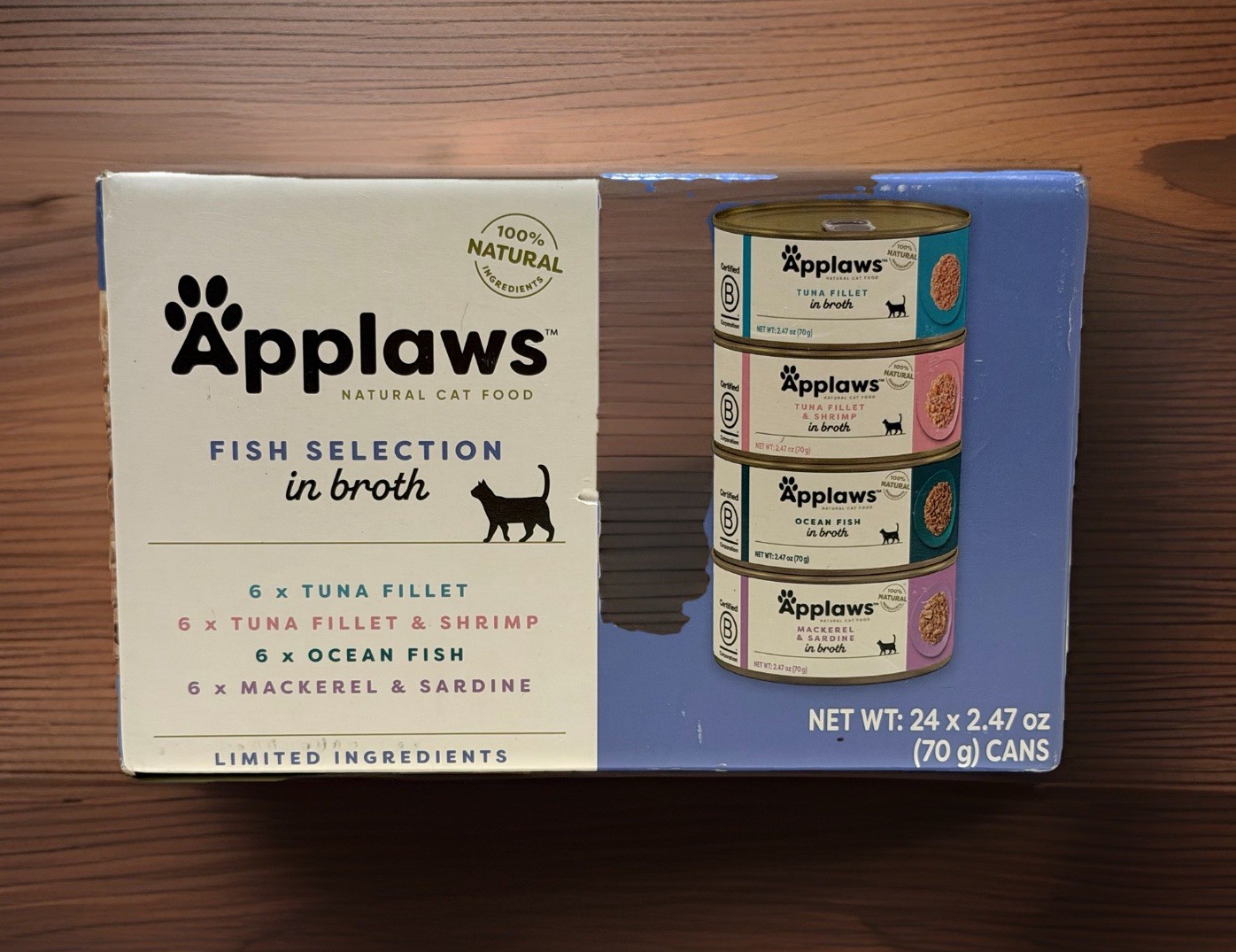 Applaws Natural Canned Wet Cat Food Fish Selection Variety Pack In Broth 24 Cans