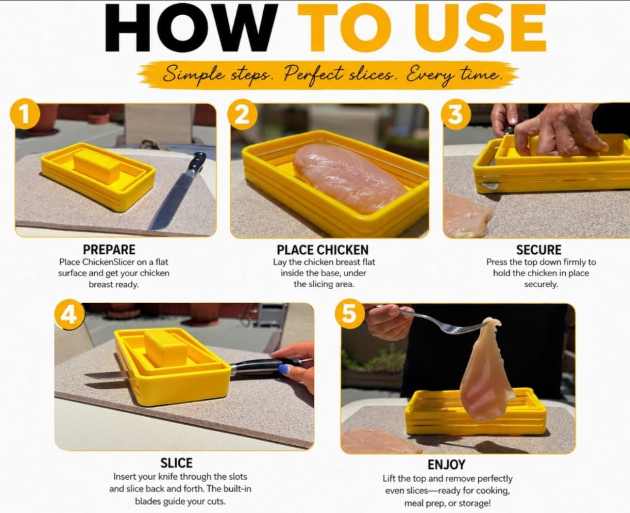 For Chicken Breast & Chicken Cutlets – Chicken Cutter, Meat Slicer, Kitchen
