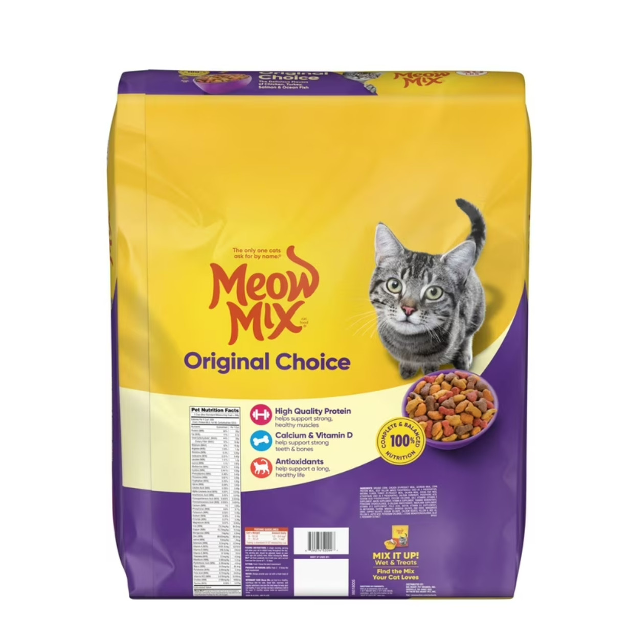 (3 pack) Meow Mix Original Choice Dry Cat Food, 30 lb. Bag