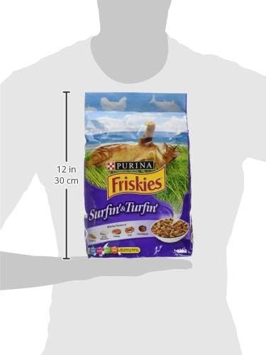 Friskies Surfin’ & Turfin’ Dry Cat Food 1.43kg Seafood Chicken Adult Cats