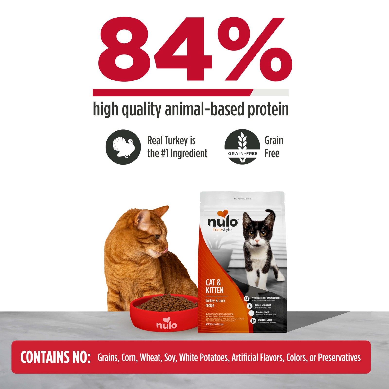 Nulo Freestyle High Protein Cat & Kitten Food, Turkey & 4 Pound (Pack of 1)