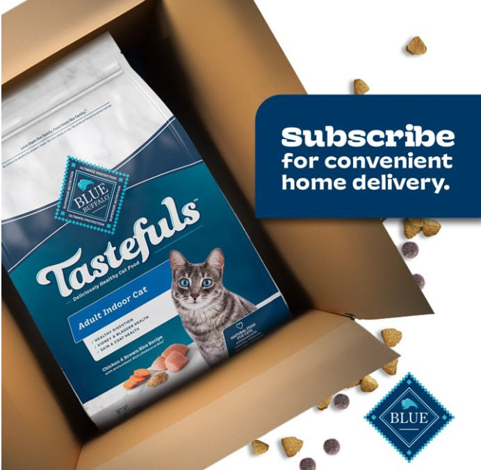 Blue Buffalo Tastefuls Dry Food, Adult Indoor Cat, Chicken and Brown Rice, 15-lb
