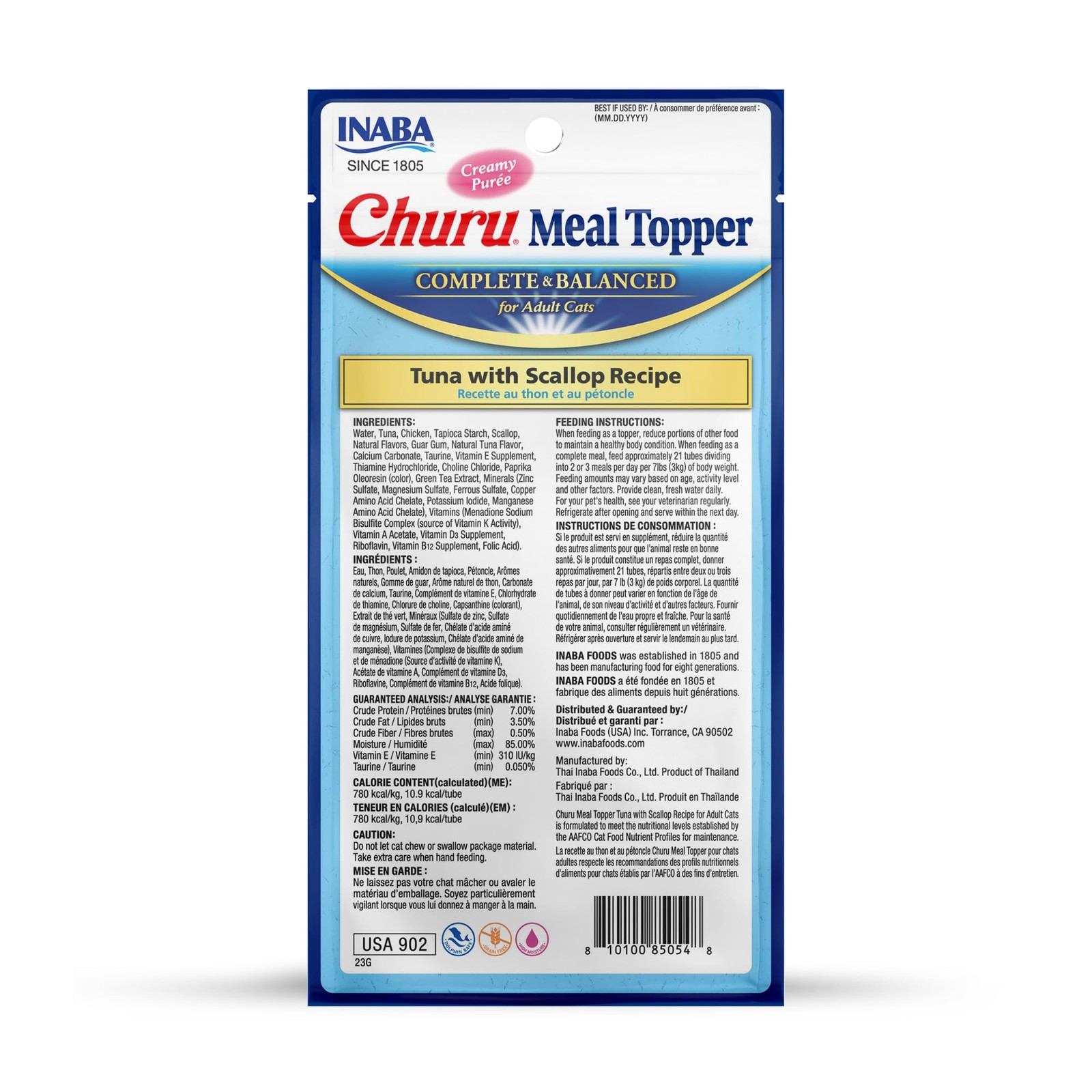 INABA Churu Meal Topper for Cats, Complete & Balanced, 1 Count (Pack of 24)