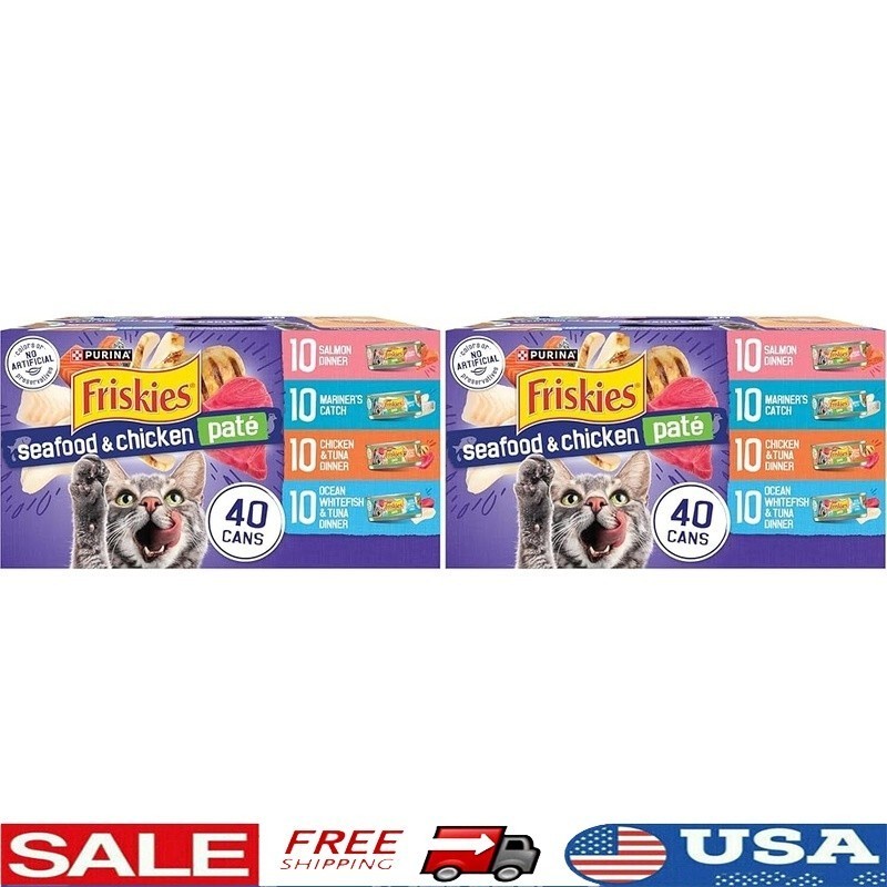 Seafood Chicken Beef Pate Cat Food Variety Pack Complete Balanced Nutrition New