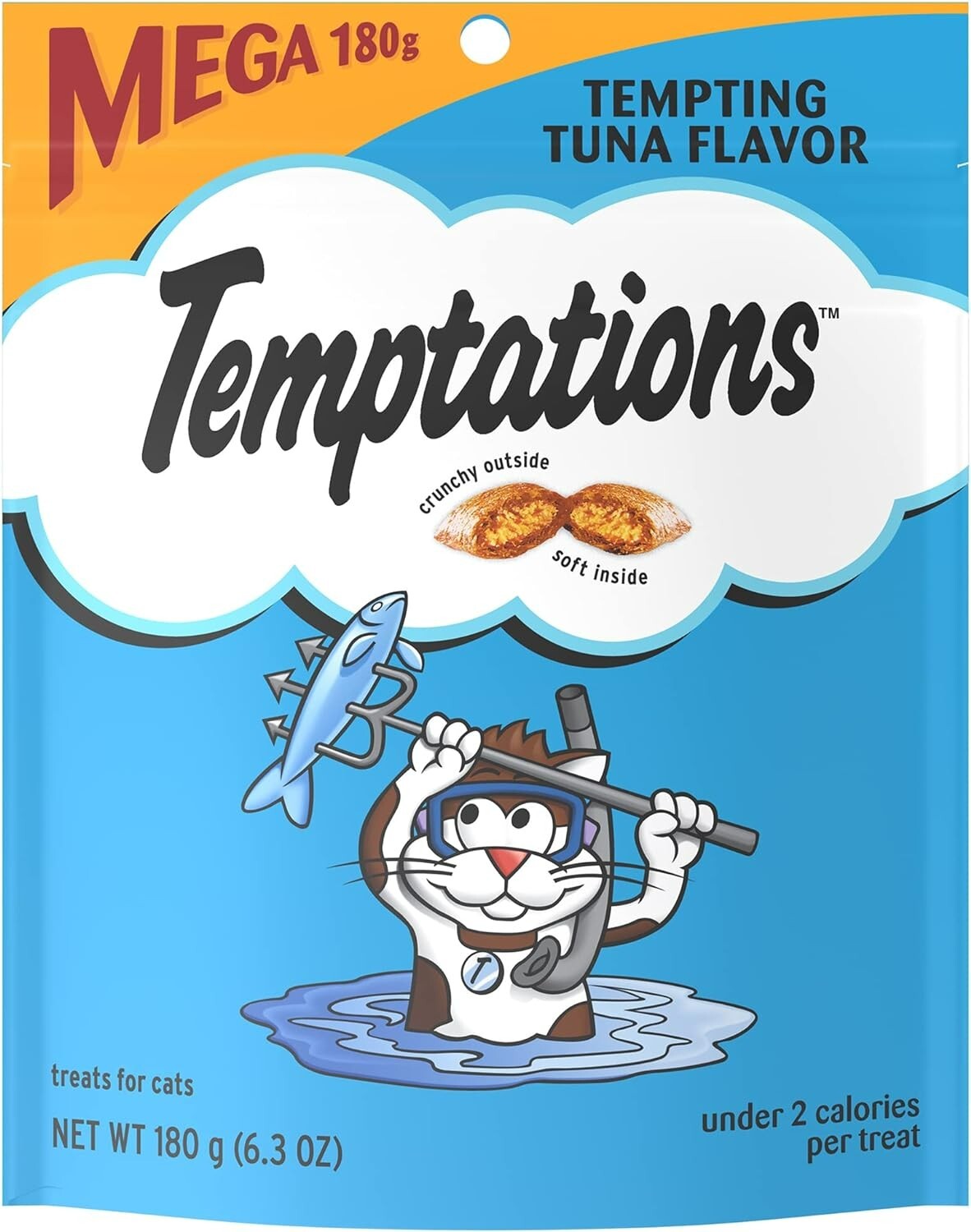 Whiskas Tempting Tuna Flavor Cat Treats – Crunchy Outside, Soft Inside – 10 Pack