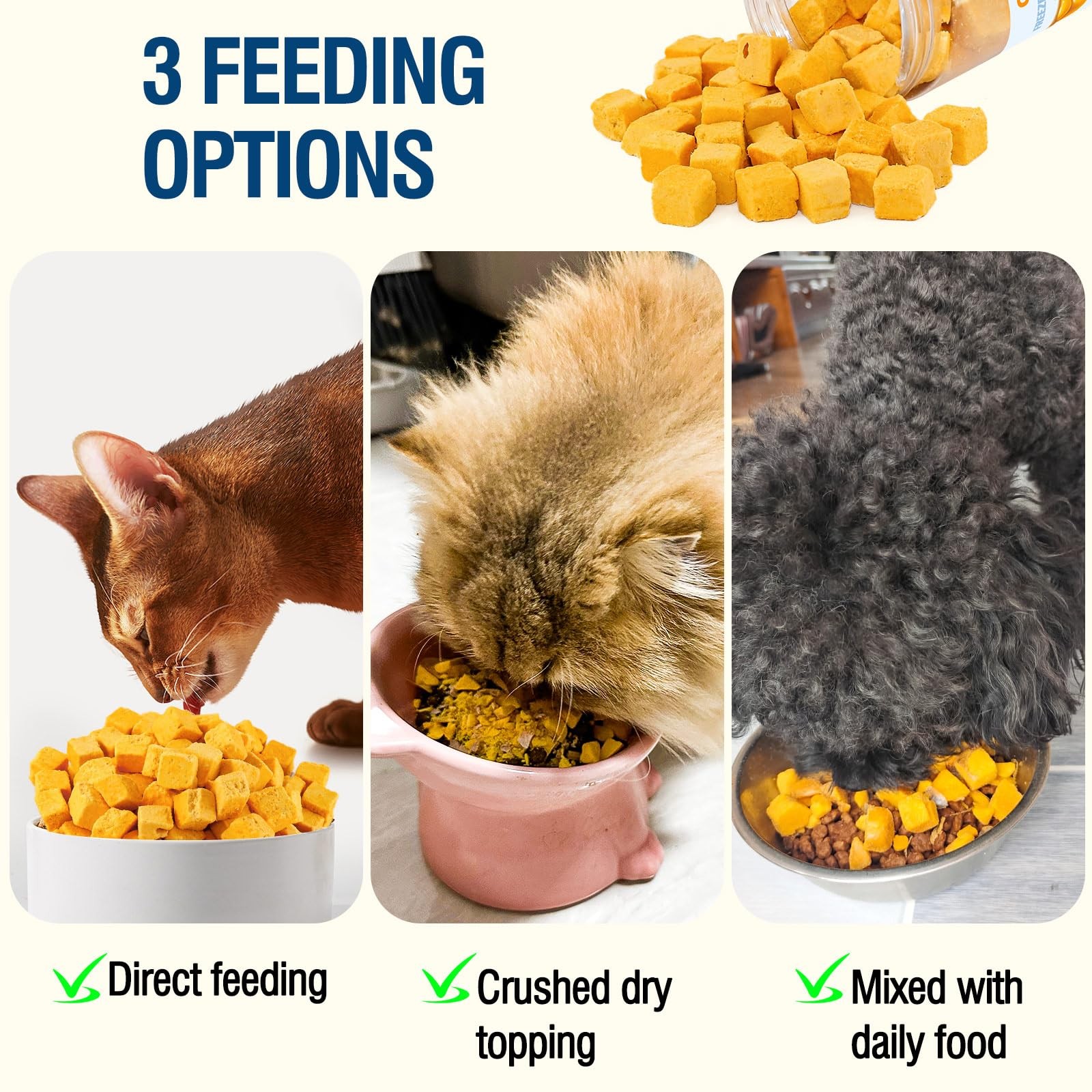 Freeze Dried Egg Yolk Cat & Dog Treats, Single Ingredient, Grain Free, Skin &…